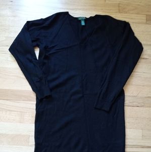 Ralph Lauren Black Wool dress.Over the knee length.